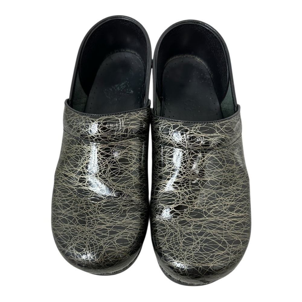 Dansko Professional Multi Scribble Patent Leather clogs size 40 - Picture 2 of 7